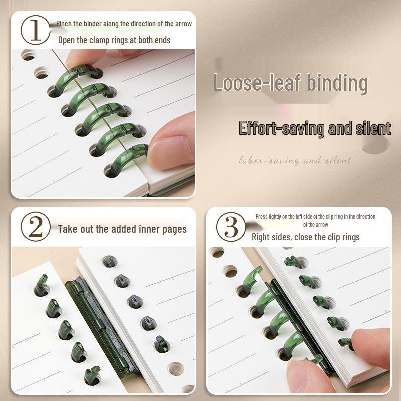 B5 Soft Grip Loose-Leaf Notebook: Detachable, Simple Coil Design for College, Middle, and High School Students.