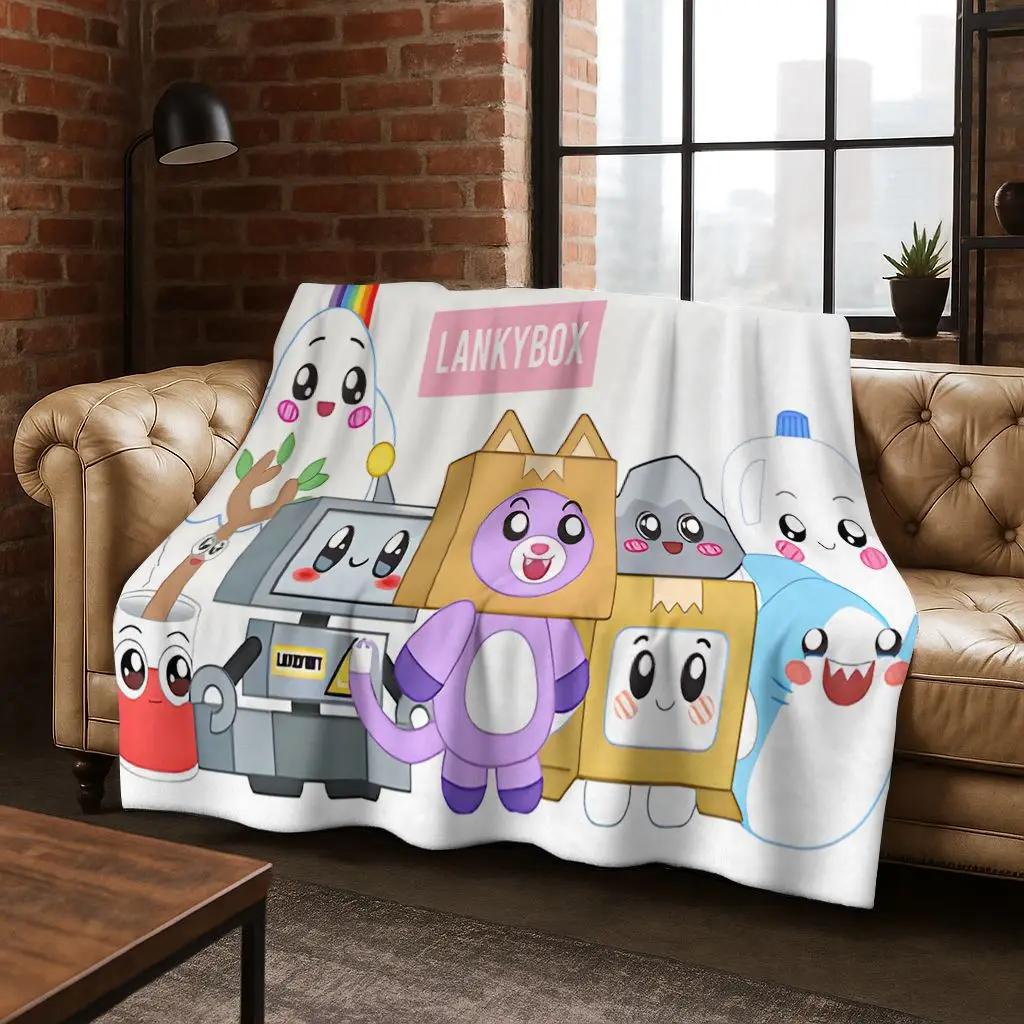 Manta de franela Rocky con dibujos animados Lankybox, bonita manta suave y acogedora para el hogar, dormitorio, cama, sofá 75cmx90cm