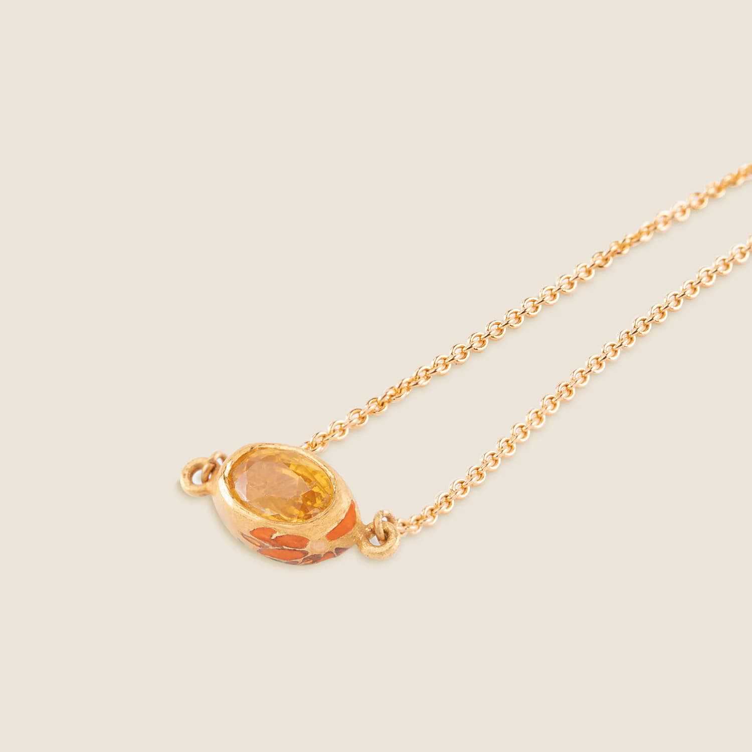 

Vintage Enamel Color Treasure Road Necklace Personalized European Egg Inlaid Zirconium Printing Pendant Copper Color Retention