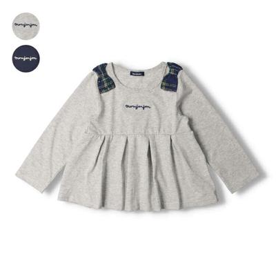 [Children's Clothing] Moujonjon (Moojeongjeong) Long-sleeved T-shirt with Shoulder Ribbon, 80cm-140cm, M60805