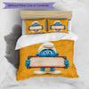 3pcs Duvet Cover Set (1*Duvet Cover + 2*Pillowcase, Without Core), Blue Smurfs Print Bedding Set, Bedroom Decor, All‑Season, Birthday Gift