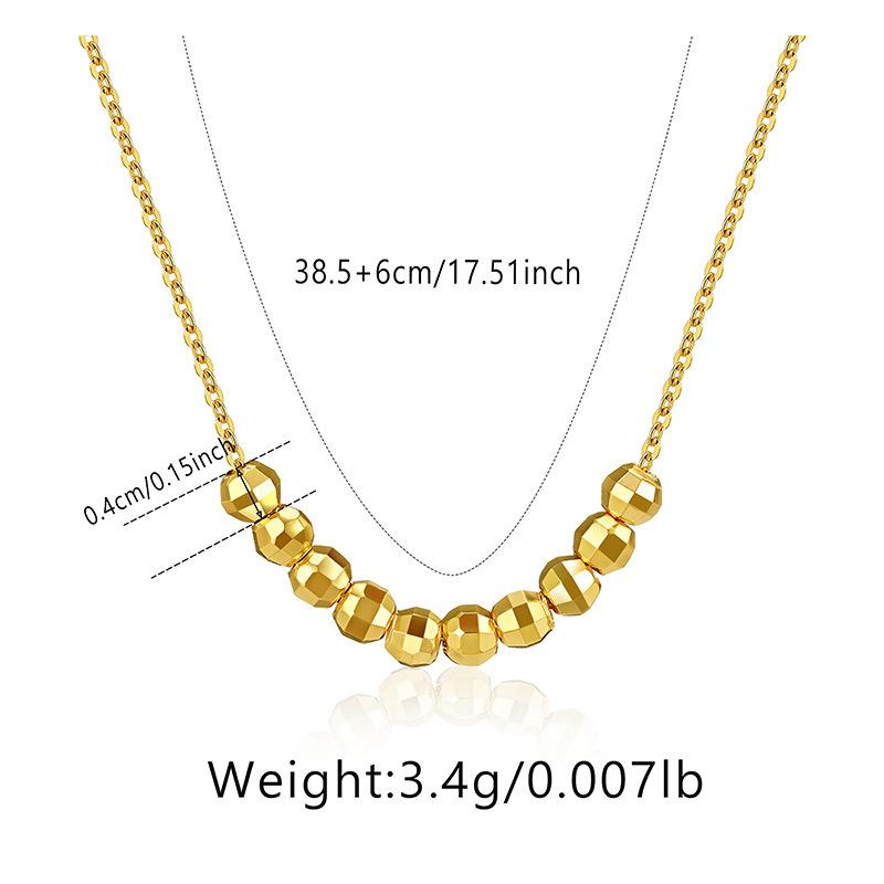 Gold Round Bead Short Metal Necklace Ins Style For Women