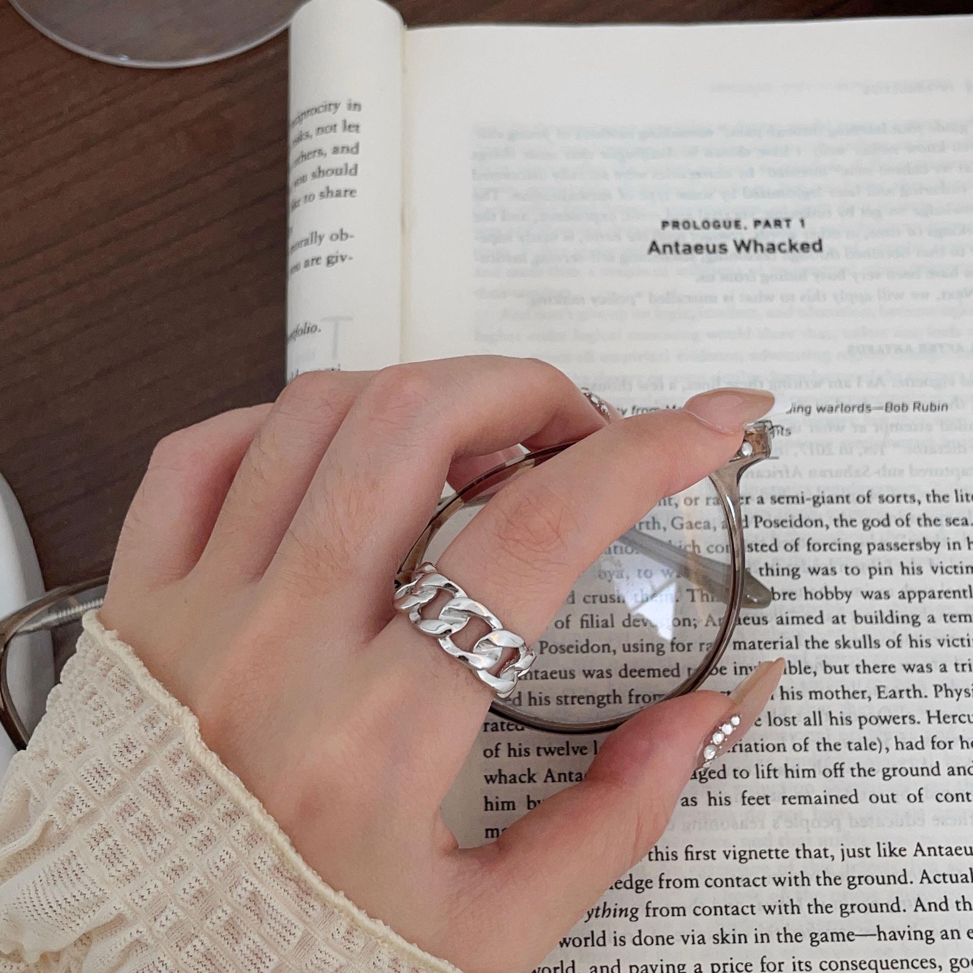 

Серебряное стерлинговое кольцо S925 открытое на указательный палец женское в стиле французской моды с гальваническим покрытием Adjustable Open