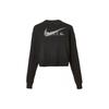 Nike Brand Logo Pullover Cropped Long Sleeve Sweatshirt for Women Black
