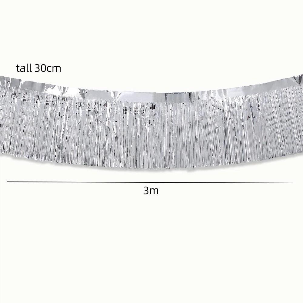 3M Glitzer Metallic Folien Fransen Girlande Folienmaterial Banner Hängend Weihnachtsfeier