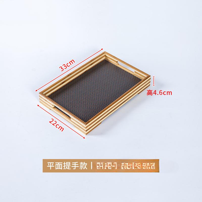 Retro Bamboo Imitation Rattan Tea Tray Home Cafe Bakery Storage Tray Simple Rectangular Tea Tray
