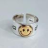 Korean Version of Forest Style Lightning Five-pointed Star Ring Women's Fashionable Smiling Face Open Ring