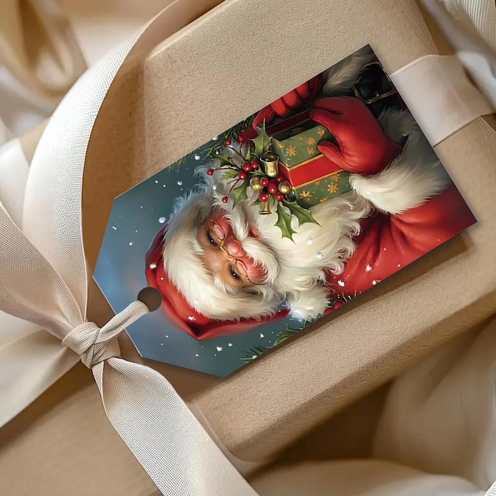 40 Stück, Weihnachtsetiketten, Geschenketiketten, Partydekorationen, DIY, Verpackungsverzierungen, Grußkarten, Geburtstagskarten, Juteschnur