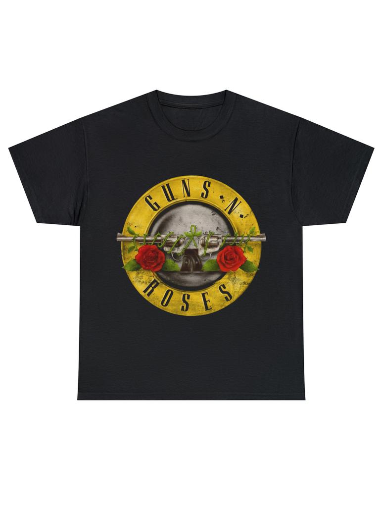 Cool Gun And Rose Pattern Men's Retro Cotton Short Sleeve Summer Fashion Oversized T-shirt For Men Streetwear Tee Tops Unisex