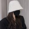 Women's Autumn and Winter Korean Version Fashionable and Versatile Basin Hat  Showing The Face  Rabbit Plush Bucket Fisherman's Hat