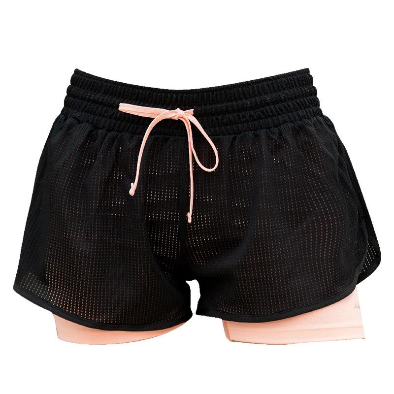 Women's Quick-Dry Mesh Yoga Shorts - Summer Anti-Exposure Two-in-One