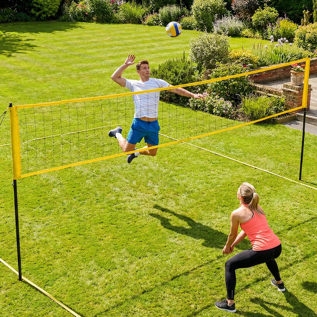 Volleyball and Badminton Set, Portable Net