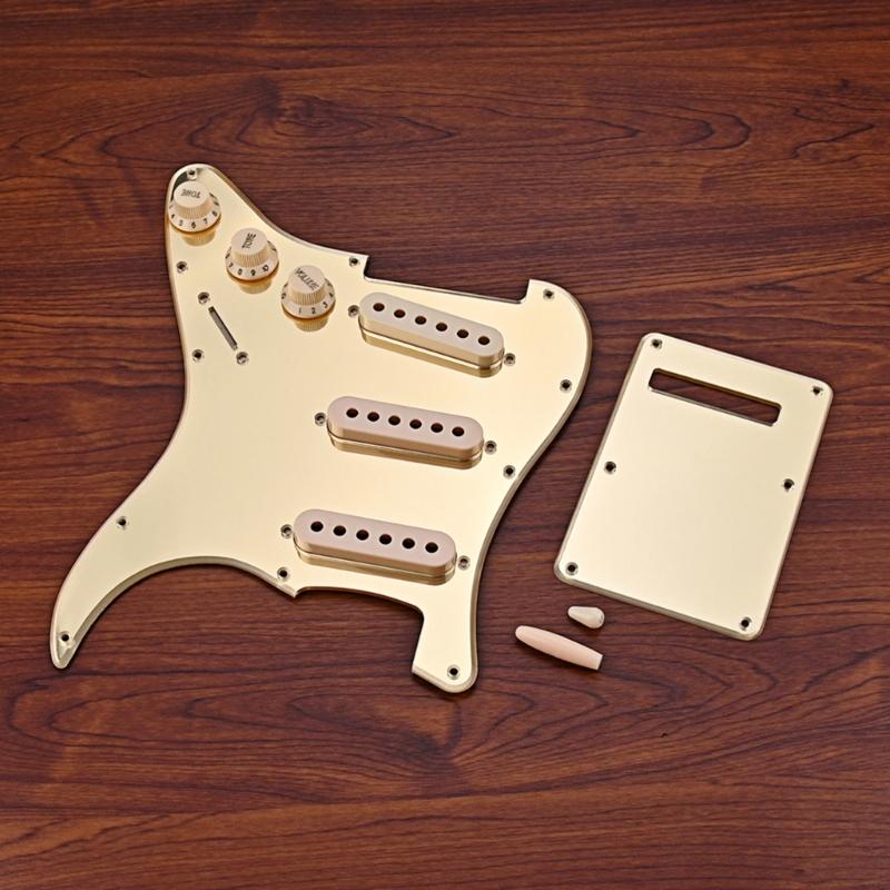 6 String Guitar Pickup Back Plate 3Ply Pickguard with 5-Way Switch Scratch Plate