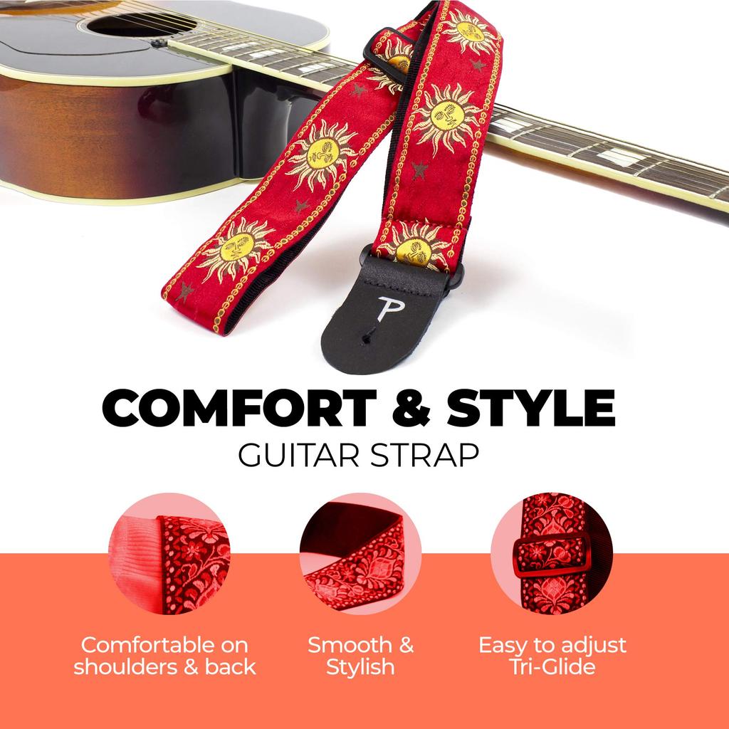Jacquard Guitar Strap Perri's TWS-7010 SUNS-RED