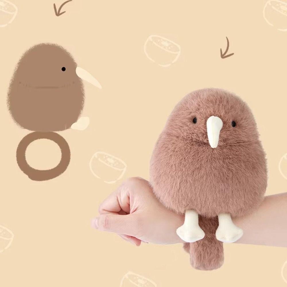 Wrist Style Plush Doll Slap Bracelet Artificial Bird Little bird Plush Wrist Band  Birthday Gift