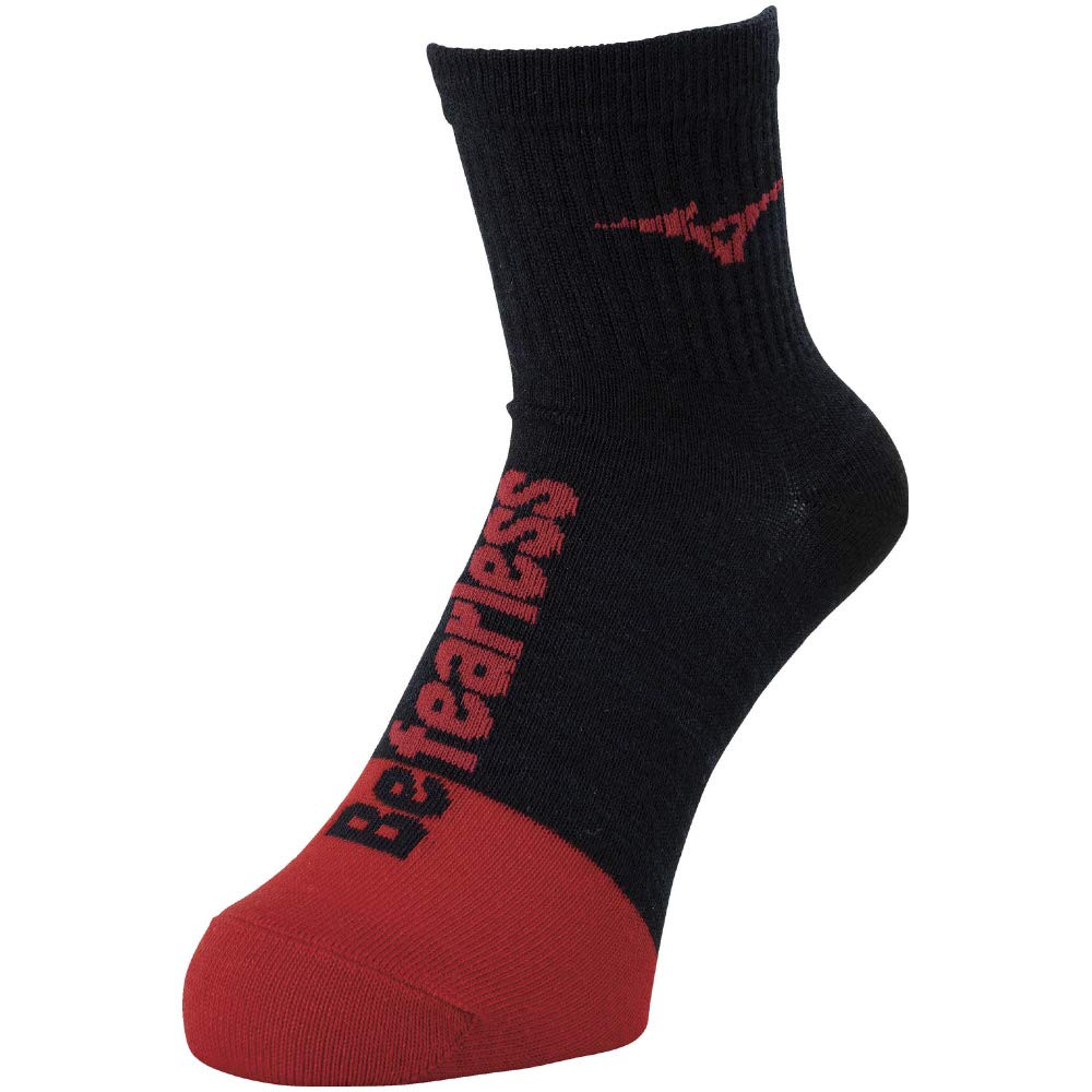 

Mizuno Volleyball Short Socks Black x Sizes to Japanese Size 2-Piece V2MX9703, Red, 23-25 (Equivalent M)