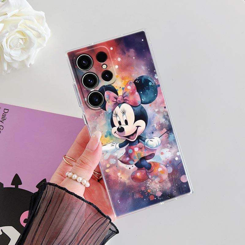 Disney Mickey Mouse Transparent Case For Samsung Galaxy S26 S25 Ultra S24 S22 S26 Plus S20 S23 S21 S25 FE 5G Clear Silicon Cover