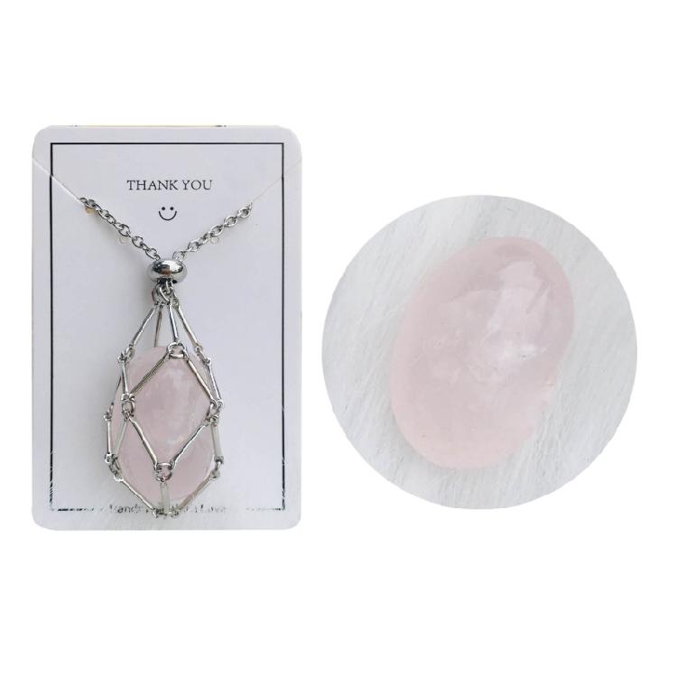 Crystal Cage Necklace Fashionable Metal Chain Neckwear Women Men Collecting Stone Holder Neckchain Jewelry Silver/Gold