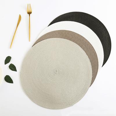1Pcs Round Braided Placemats 34CM Table Mats For Dining Tables Christmas Halloween Woven Washable Non-Slip Place Mats