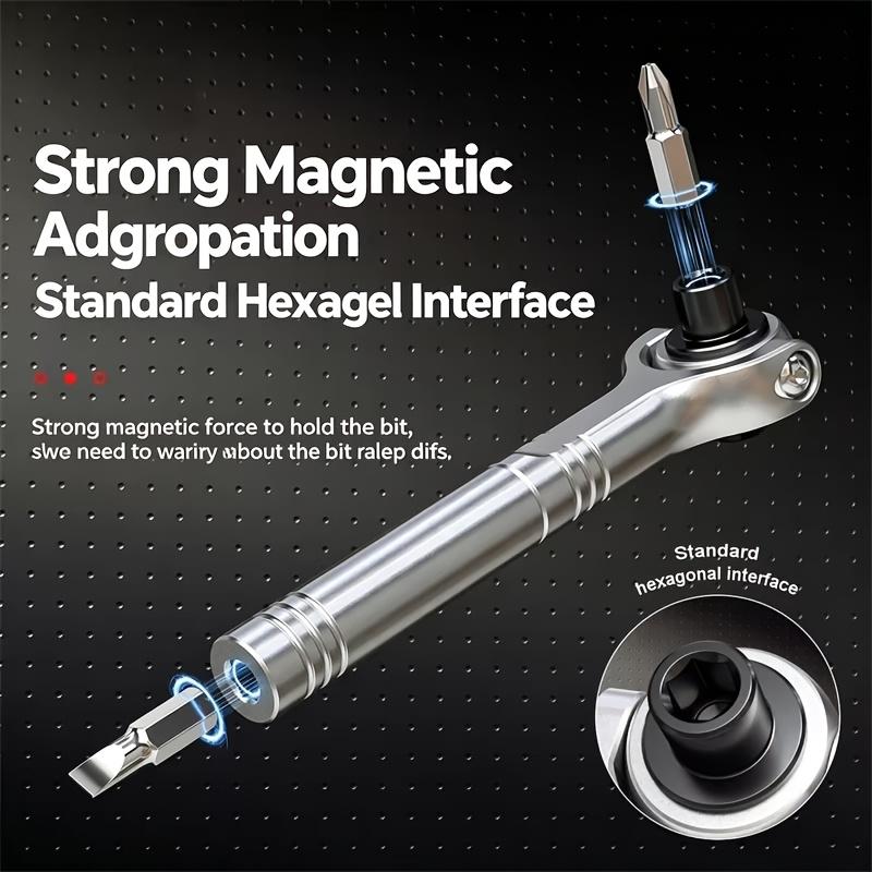 Universal Ratchet Wrench Socket Screwdriver Bit Dual-Purpose Forward and Reverse Magnetic High Speed Screwdriver Repair Tool