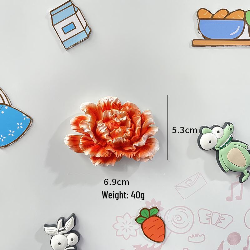 Creative 3D Bouquet Resin Fridge Magnet - Cartoon Ferrite Christmas Decoration