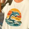 Retro Dolphin Shirt, Sunset Ocean Comfort Colors Shirt