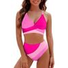 Contrasting 2-piece Swimsuit Women's Straps Cross Bra Top Swimsuit Women's Beach Vacation Swimsuit Bikini Set