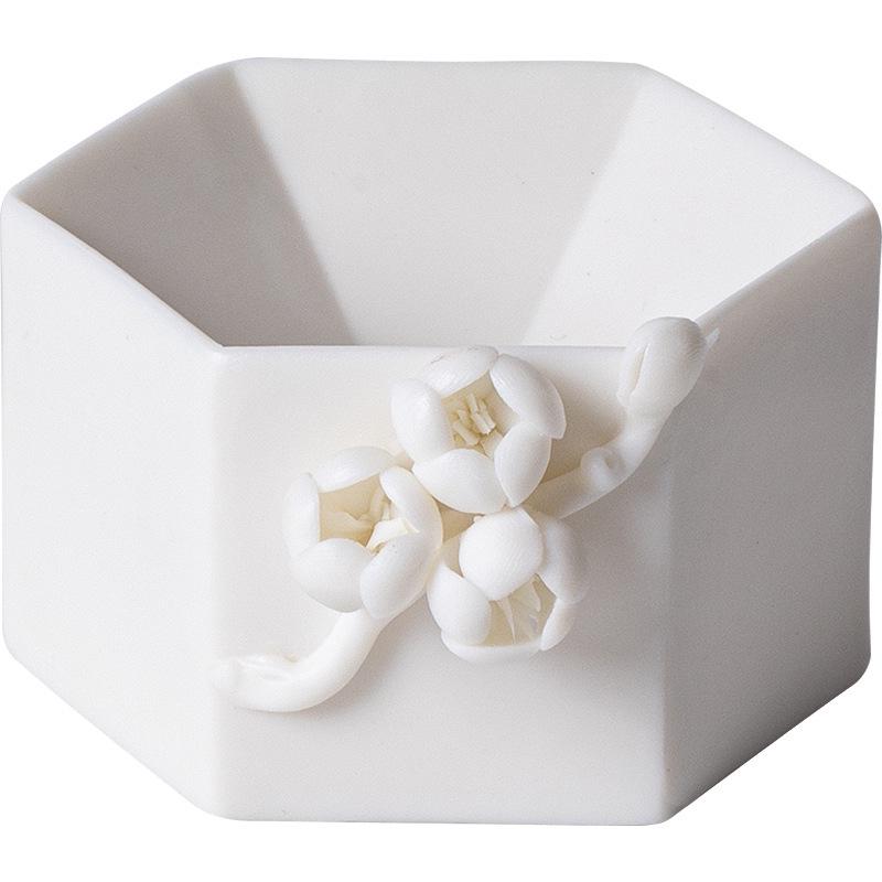 Handcrafted White Porcelain Plum Blossom Incense Holder for Home Decor