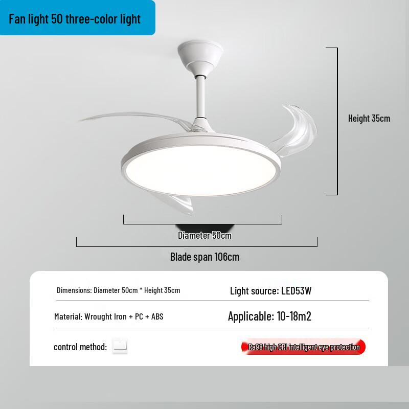 Liangtu Eye-Protection LED Ceiling Fan Chandelier