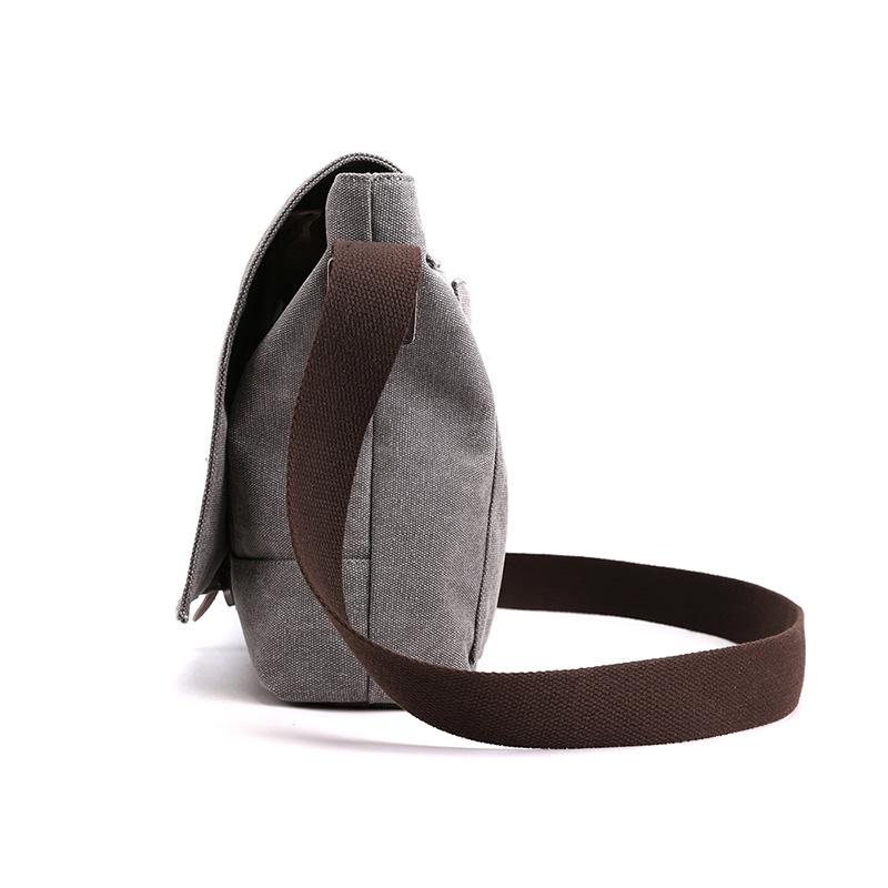 Canvas-Tasche Herren-Umhängetasche Vintage Briefträgertasche Herren-Reisetasche Eine Schultertasche Lässige Aktentasche Gezeiten-Studententasche