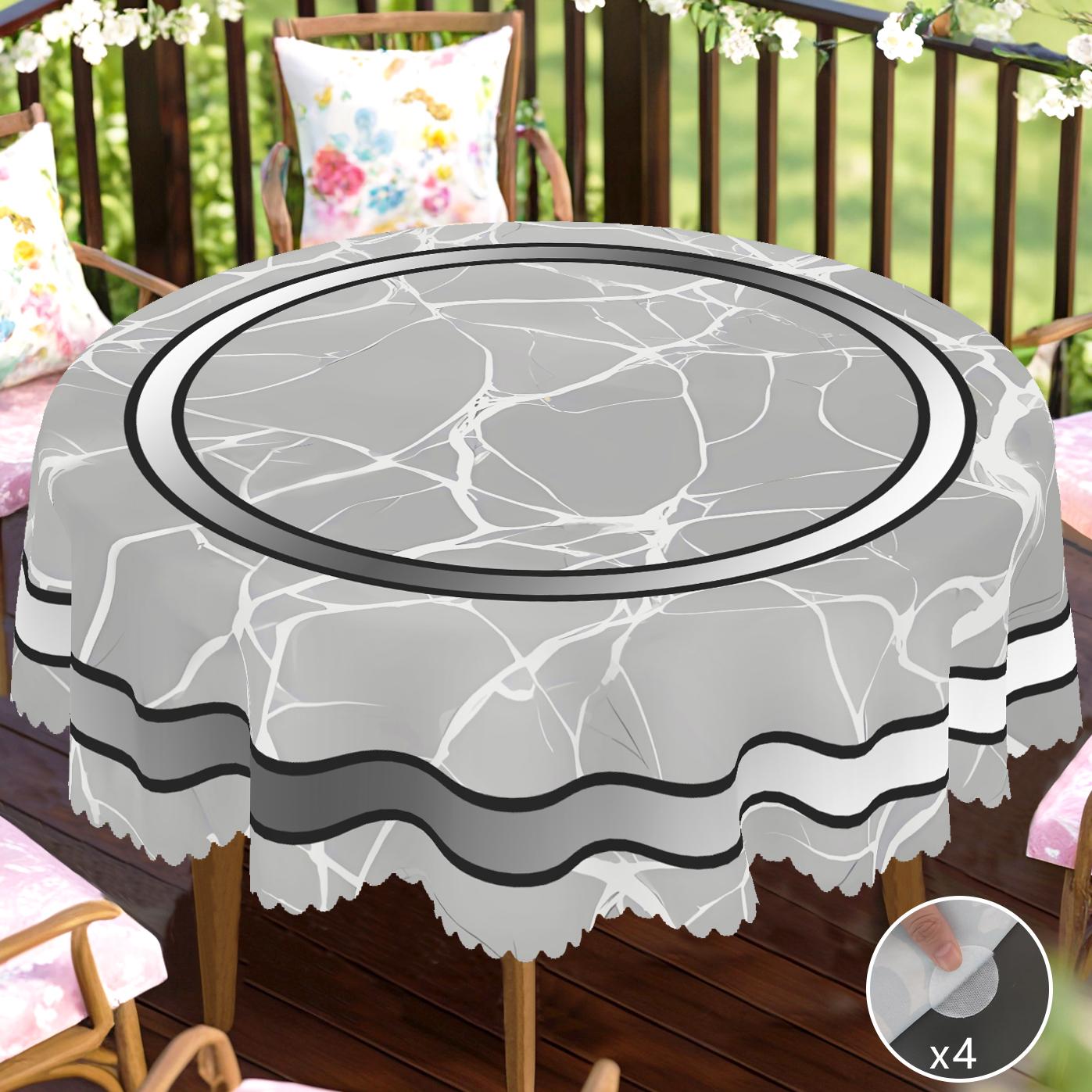 

1 Piece Marble-Themed Round And Rectangular Tablecloth, Various Sizes, Gradient Crack Pattern Printing Design, Spring And Summer, Tablecloth For Kitch 140X180Cm