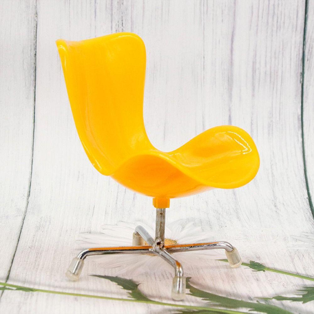 

Миниатюрная мебель, мини-стул, имитация пластикового стула-яйца, кукольный домик, стулья BJD Blyth жёлтый