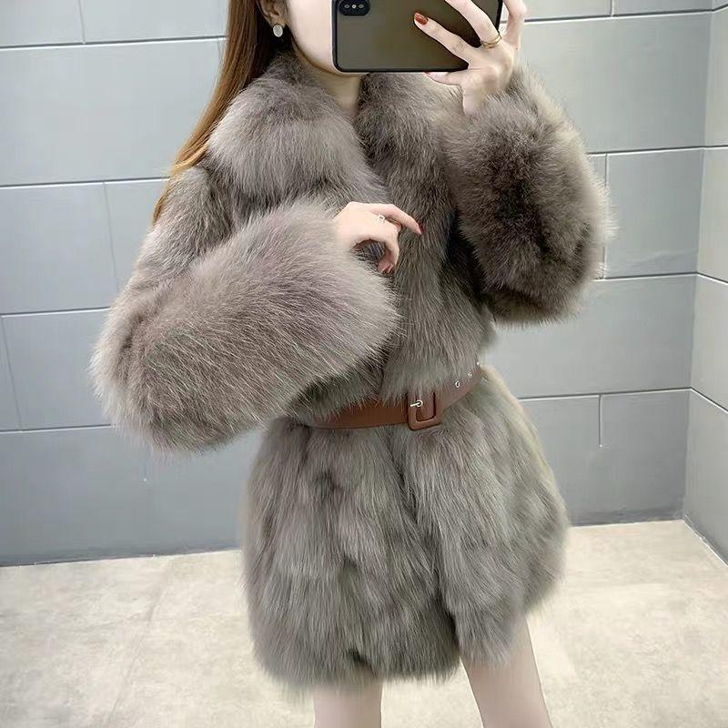 Faux Fur Winter Fashion Loose  Jacket for Women Warm Comfortable Coat