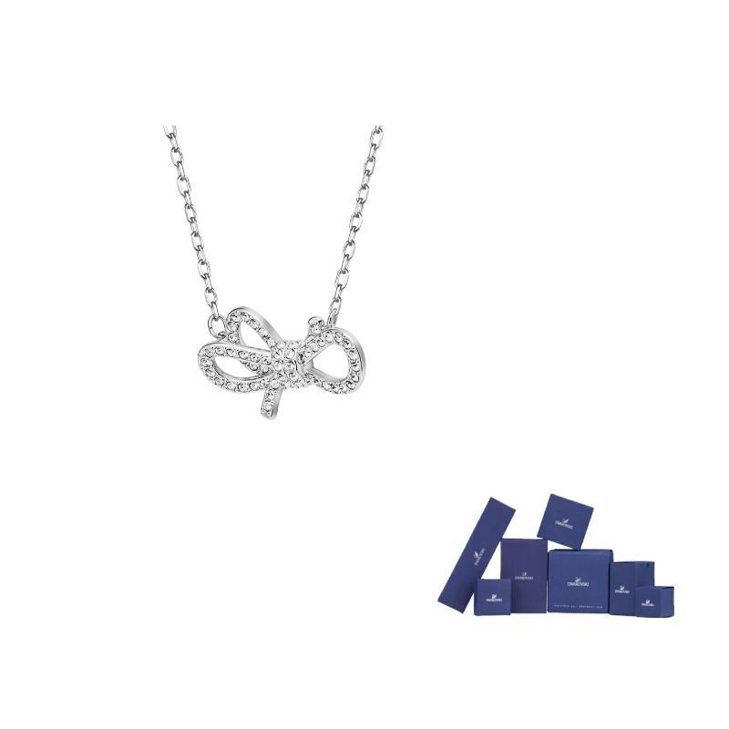 Swarovski Lifelong Bow Alloy Necklaces Womens Silver F-Original brand box (color random) серебряный