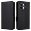 Compatible Leather Flip Case with Card Slot & Lanyard for VIVO Y38/Y58/Y200i 5G; Lychee Grain Design.