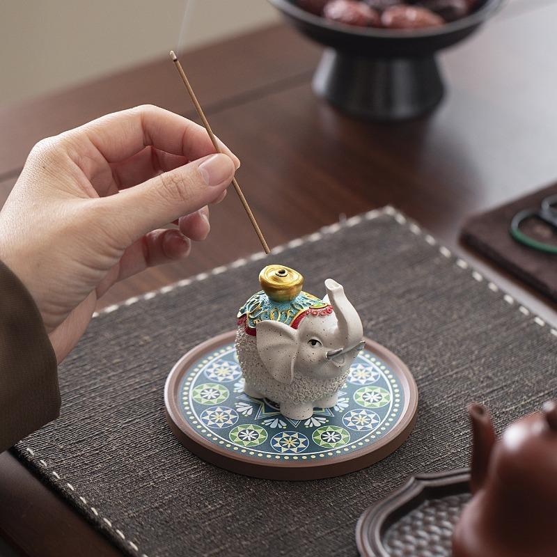 1 Stück Elefant Räuchereinsatz Ornament Haus Innenbereich Räucherwerk Teetisch Teeritual Räucherbrenner Chinesisches Tablett Dekoration