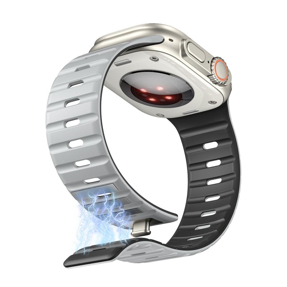 Magnetic Strap For Apple Watch Ultra 1 2 3 49mm 44mm 45mm 46mm 42mm 41 Sport Silicone Bracelet Belt IWatch Series 11 10 8 7 6 Se 3 Band