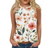 Women's Casual Round Neck Printed Sleeveless Vest Tops Vest
