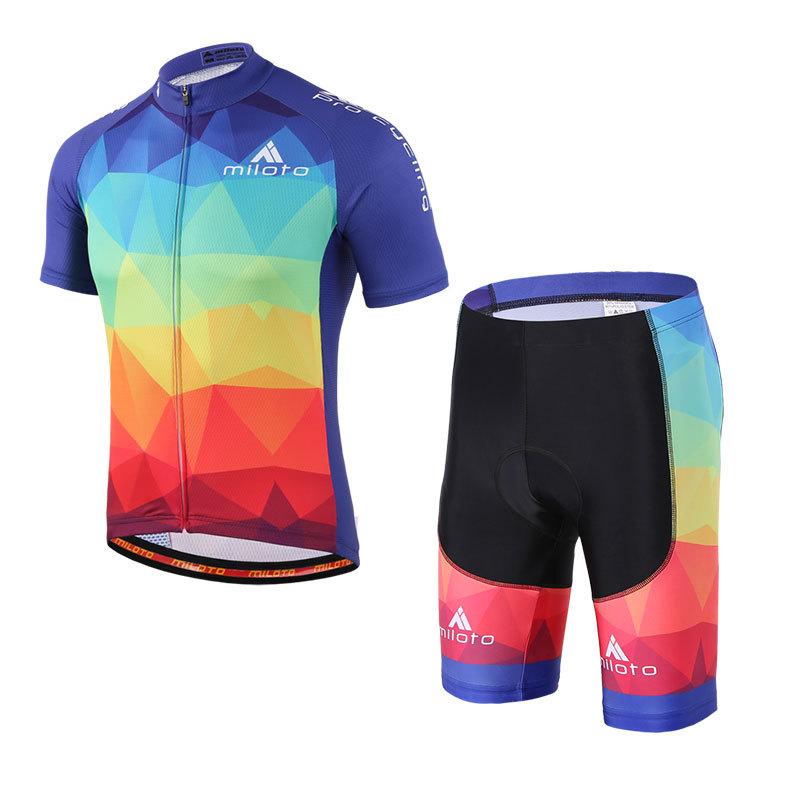 Cycling Suit Men s Short Sleeve Top Shorts Strap/Quick Drying Breathable 2026 Summer Breathable Cycling Suit Cycling Suit Outdoor XS