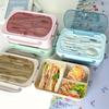 Fächer Kunststoff Bento Box Wiederverwendbar Pp Kunststoff Tiffin Kinder Lunchbox mit Besteck und Handtasche Bento Boxen für Kind Erwachsener
