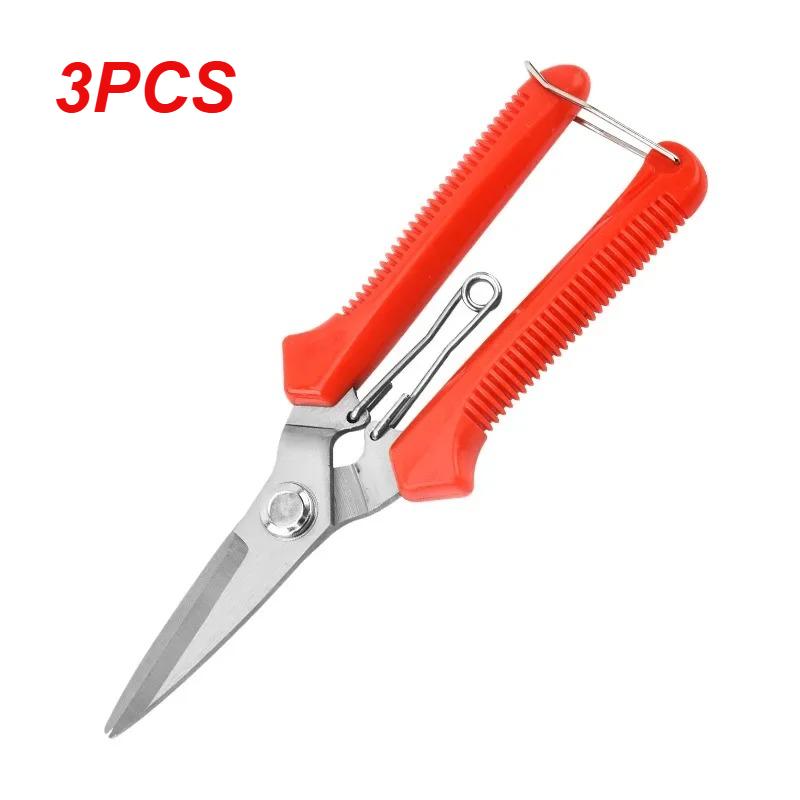 190mm Straight Pruning Shears Stainless Steel Blade, Non-slip Handle - Bonsai/Fruit Tree Garden Scissors Household Manual Tools