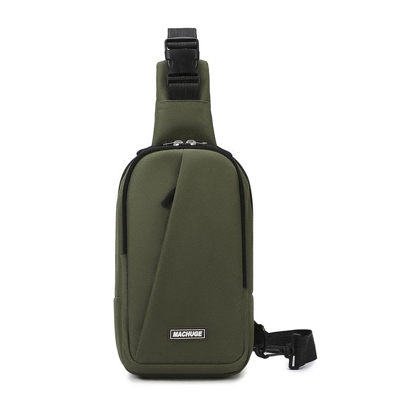 Trendy Outdoor Sports Chest Bag Men Waterproof Letter Shoulder Pack Simple Large Capacity Phone Bag Casual Small Crossbody Pouch