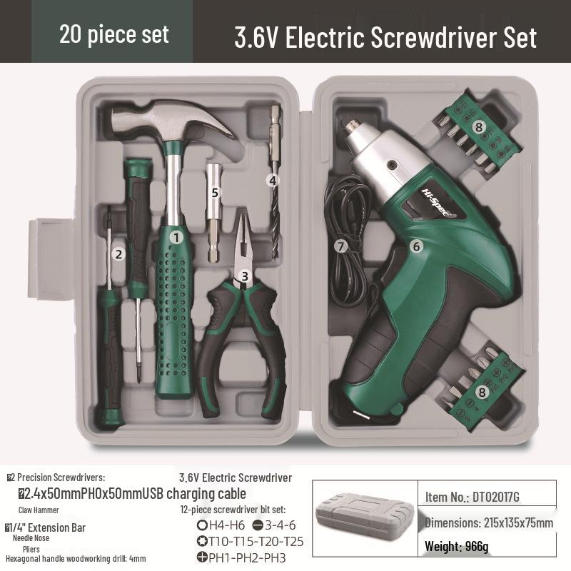 Rechargeable Multifunctional Electric Screwdriver & Hand Drill Set