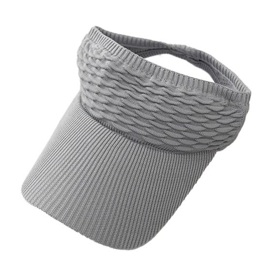 Dame Sommer Solskjermhatt Justerbar Åpen Topp Baseballcaps Elastisk Strikket Sportshatt for Tennis Golf Løping