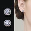 Square cube earrings women's fashion super flash earrings fashion micro zircon square earrings