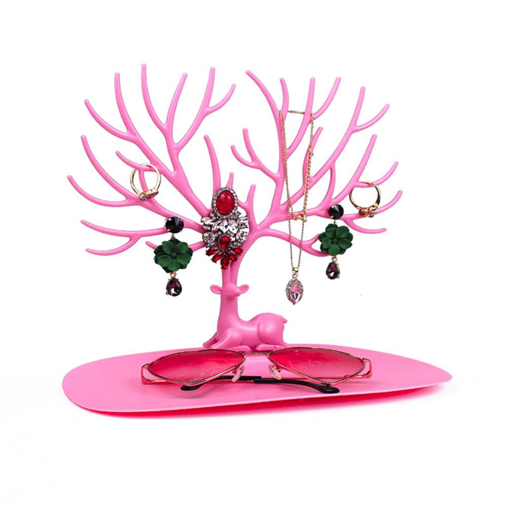 Tree Shape Deer Tray Hanger Ring Display Tools Jewelry Display Rack Jewelry Organizer Ornament