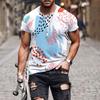T-shirt Stampa Digitale 3D Top Manica Corta da Ragazzo e Uomo Versatile Traspirante