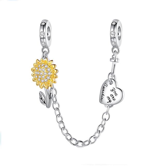 Nový 925 Sterling Silver Sparkling Pav éCrown O Tree Bezpečnostní řetízek Přívěsek Korálky Temperament Náramek Ženy Šperky Dárek