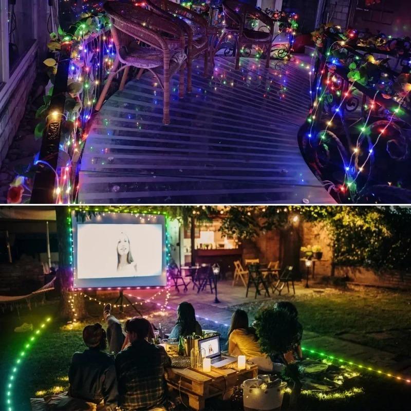 Christmas Light String Colorful RGB Christmas Tree Lamp String Bluetooth Light String USB Charge APP Fairy Lights Decoration Esports Room