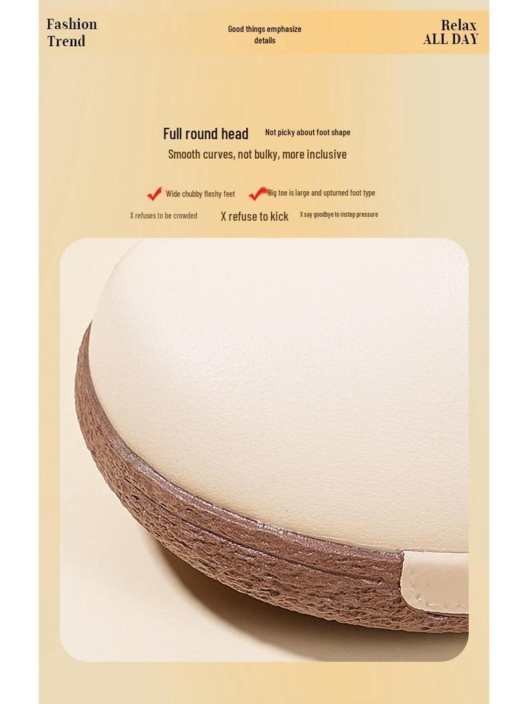 Dámské boty z pravé kůže na robustním podpatku - Jarní/Podzimní Všestranná Módní Ležérní